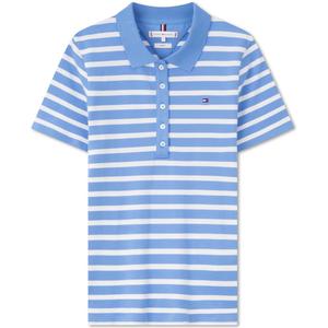 Поло в полоску Tommy Hilfiger, светло-голубой