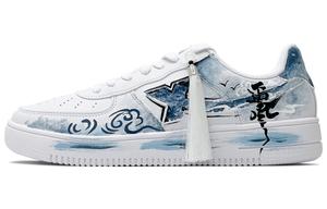 XTEP Кроссовки Air Force One с низким верхом, противоскользящие, износостойкие, для скейтбординга, мужские, белые, синие