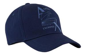 Хлопковая бейсболка мужская синяя ARMANI EXCHANGE
