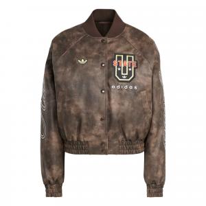 Винтажная куртка из искусственной кожи athl dept Adidas Originals, темно-коричневый