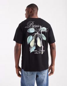 Футболка oversize с принтом груш черного цвета Jack & Jones