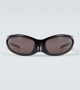 Овальные солнцезащитные очки Balenciaga, черный
