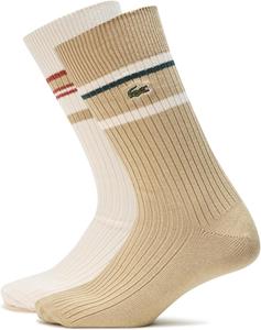 Носки Lacoste Unisex до щиколотки с полосками, Beige/White