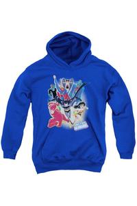 Толстовка с капюшоном Justice League of America Unlimited для молодежи Gildan, синий