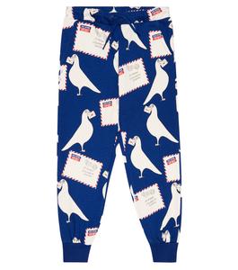 Спортивные брюки из хлопкового джерси с принтом Mini Rodini, синий