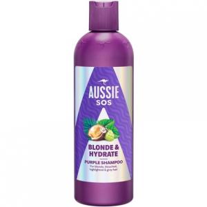 SOS Blonde & Hydrate Фиолетовый шампунь 300 мл для обесцвеченных и мелированных волос Aussie