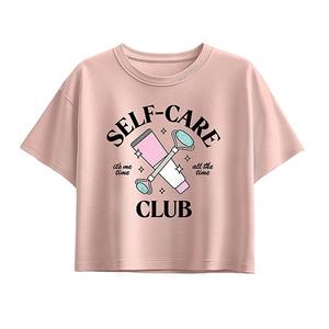 Футболка Boxy для девочек 7-16 лет Self Care Club Licensed Character, Light Pink