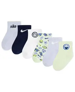 Носки для девочек, 6 пар, Play For All Nike, синий