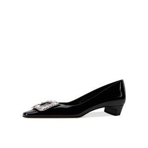 Shesrim Женские повседневные туфли на один каблук черные, цвет Black