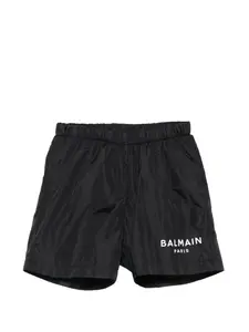 Плавки-шорты с логотипом Balmain Kids, черный