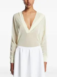 Топ V-neck hoodie Alaïa, нейтральный