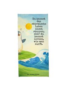 Mr. & Mrs. Panda Полотенце с изображением пингвина-серфера и надписью белого цвета