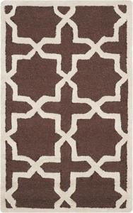 Ковер SAFAVIEH, 77 x 122 см, Cambridge Collection, Dark Brown & Ivory, ручной работы из марокканской шерсти, идеален для помещений с высокой проходимостью: прихожая, гостиная, спальня (CAM125H)