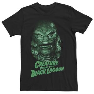 Мужская универсальная футболка Monsters Creature From The Black Lagoon Head Shot Licensed Character, черный