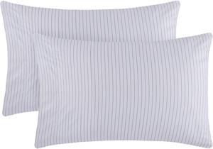Mellanni Наволочки, комплект из 2 штук, размер 51x76 см, застежка-конверт, охлаждающие, серые в полоску