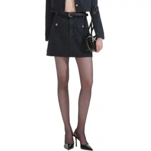 Self-portrait Джинсовая короткая юбка женская классическая black