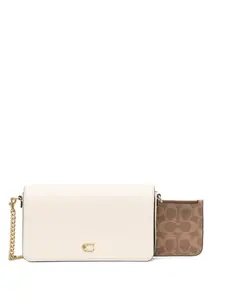 Сумка-сэтчел из кожи Mila Coach, белый