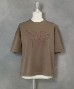 Пуловер с коротким рукавом и точечным рисунком Studio Picone, цвет Brown (010)