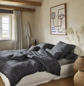 Комплект постельного белья Irisette GmbH & Co. KG Mako-Satin, Paris 8000, цвет антрацит, размер 155 x 220 см