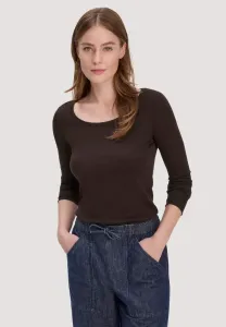 Мягкая ребристая блузка с длинными рукавами Hessnatur, Kakao Braun