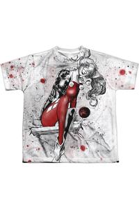 Футболка молодежная с коротким рукавом Justice League of America с эскизом Harley Gildan, белый