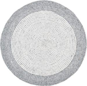 SAFAVIEH Braided Collection круглый ковер 92 x 92 см серый/бежевый BRD904G ручной работы деревенский реверсивный шерстяной для прихожей гостиной спальни кухни