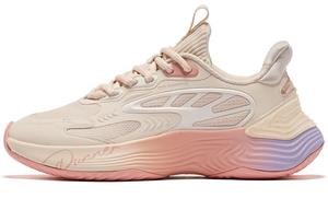 Кроссовки женские с низким верхом, ванильно-желтый, абрикосово-розовый Qiaodan