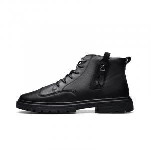 Ботинки Short Martin мужские черные PARDASAUL, утепленные с черной флисовой подкладкой