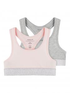 Бюстгальтер без косточек NAME IT, пятнистый серый/пастельно-розовый