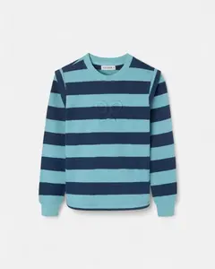 Детская толстовка для девочки с плечевыми вставками и синими полосками Silbon