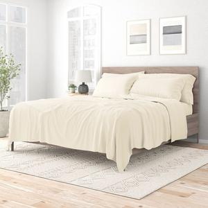 Комплект простыней в однотонных основных цветах Urban Loft с дополнительными наволочками, цвет Ivory