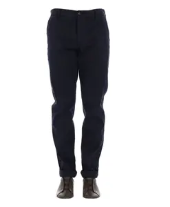 Хлопковые брюки-чинос с приятной на ощупь текстурой Eleventy, синий