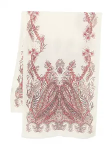 Шарф с принтом пейсли Etro, белый