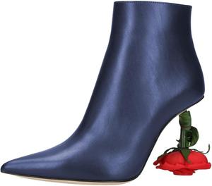 Женские романтичные ботильоны XYD с розовым каблуком, боковой молнией и заостренным носком, кожаные, стильные для вечеринок