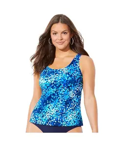 Женский классический топ-танкини Swimsuits for All, синий