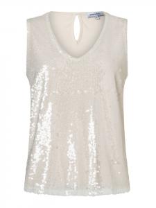More & More Блестящий топ с пайетками, трикотажная спинка нежно-кремового цвета
