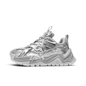 Daisy Fellowes Манго Слипостойкие утолщенные низкие кроссовки для увеличения роста унисекс серебристые, цвет Silver