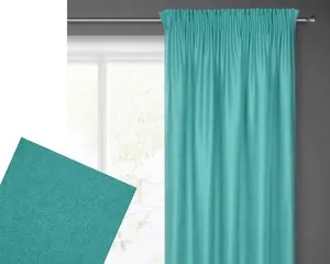 Штора АДА бирюзовая 140х270 см с присборенной тесьмой Eurofirany