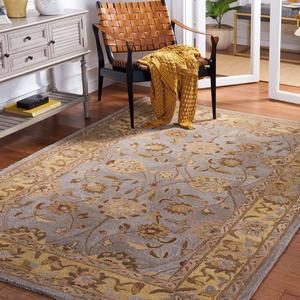 Ковер для интерьера SAFAVIEH, 122 x 183 см, Anatolia Collection, Blue & Green, ручной работы, традиционный восточный шерстяной, идеален для помещений с высокой проходимостью: прихожая, гостиная, спальня (AN580G)