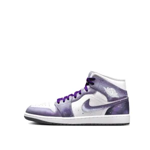 Jordan Кроссовки баскетбольные Air 1 Dreamy Starry Sky Mid top мужские, устойчивые к истиранию, винтажные, Purple