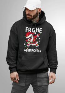 Худи MoonWorks FROHE WEIHNACHTEN DABBING SANTA AUFDRUCK , Schwarz/Anthracite