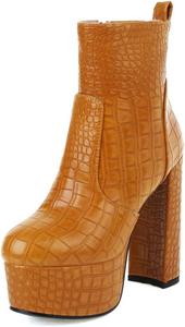 Женские ботильоны MRKEWUNEY на платформе со средним голенищем, 07 Yellow