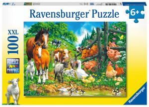 Пазл Равенсбургер для детей XXL Деревенские животные, 100 шт. Ravensburger