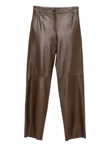 Кожаные брюки прямого кроя Antonelli, коричневый