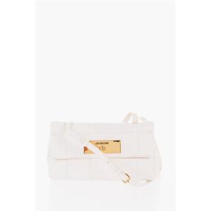 LOVE стеганая сумка через плечо из искусственной кожи с золотистым поворотным замком Moschino, белый