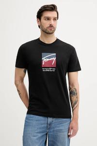 Хлопковая футболка Tommy Jeans, черный
