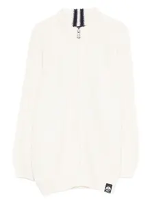 Кардиган на молнии с воротником-стойкой, вязка 7GG North Sails Kids, белый