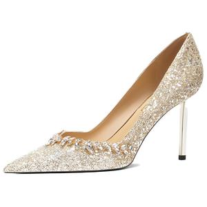 Туфли на высоком каблуке женские светло-золотые Squinting Home, Light Gold
