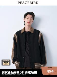 Мужская куртка Peacebird из искусственной замши в стиле ретро, черный