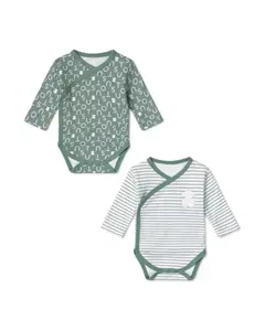 Набор боди для малышей из хлопка с принтом и в полоску Tous, зеленый